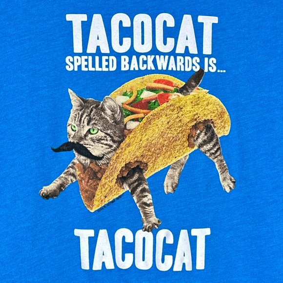 Taco Cat Spelled Backwards Is Tacocat T Shirt Boy/Girl Size XL . - Picture 3 of 11